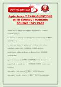 Agriscience 2 EXAM QUESTIONS WITH CORRECT MARKING SCHEME 100&percnt; PASS