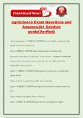 agriscience Exam Questions and Answers&vert;&vert;A&plus; Solution guide&lpar;Verified&rpar;