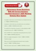 Agriscience Exam Questions With All Correct Answers <Verified Answers> 2025 Marking Scheme New Update