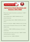 Agriscience Exam Questions and Answers 100&percnt; PASS
