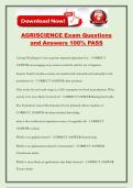 AGRISCIENCE Exam Questions and Answers 100&percnt; PASS