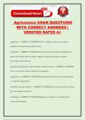 Agriscience EXAM QUESTIONS WITH CORRECT ANSWERS &vert; VERIFIED RATED A&plus;