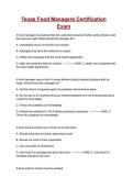 Texas Food Managers Certification Exam Questions and Correct Answers &lpar;100&percnt; VERIFIED&rpar;&vert; 2026&sol;2027