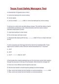 Texas Food Safety Managers Test Questions and Correct Answers &lpar;100&percnt; VERIFIED&rpar;&vert; 2026&sol;2027
