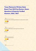Texas Manicurist Written State Board Test 2023Test Review &vert; Exam Questions & Expertly Verified Answers&comma; 2026 &vert; 2027&period;    