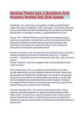 Nursing Theory quiz 1 Questions And Answers Verified Set&vert; 2026 Update