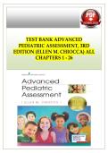 TEST BANK ADVANCED  PEDIATRIC ASSESSMENT&comma; 3RD  EDITION &lpar;ELLEN M&period; CHIOCCA&rpar; ALL  CHAPTERS 1 - 26