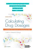 Test Bank For Calculating Drug Dosages A Patient-Safe Approach to Nursing and Math 2nd Edition by Castillo Chapter 1 - 22 Complete