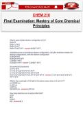 CHEM 210 Final Examination Mastery of Core Chemical Principles&period;