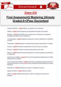 CHEM 210 Final Assessment Mastering&vert;&vert;with complete solutions&vert;&vert;pass gauranteed&vert;&vert;A&plus;