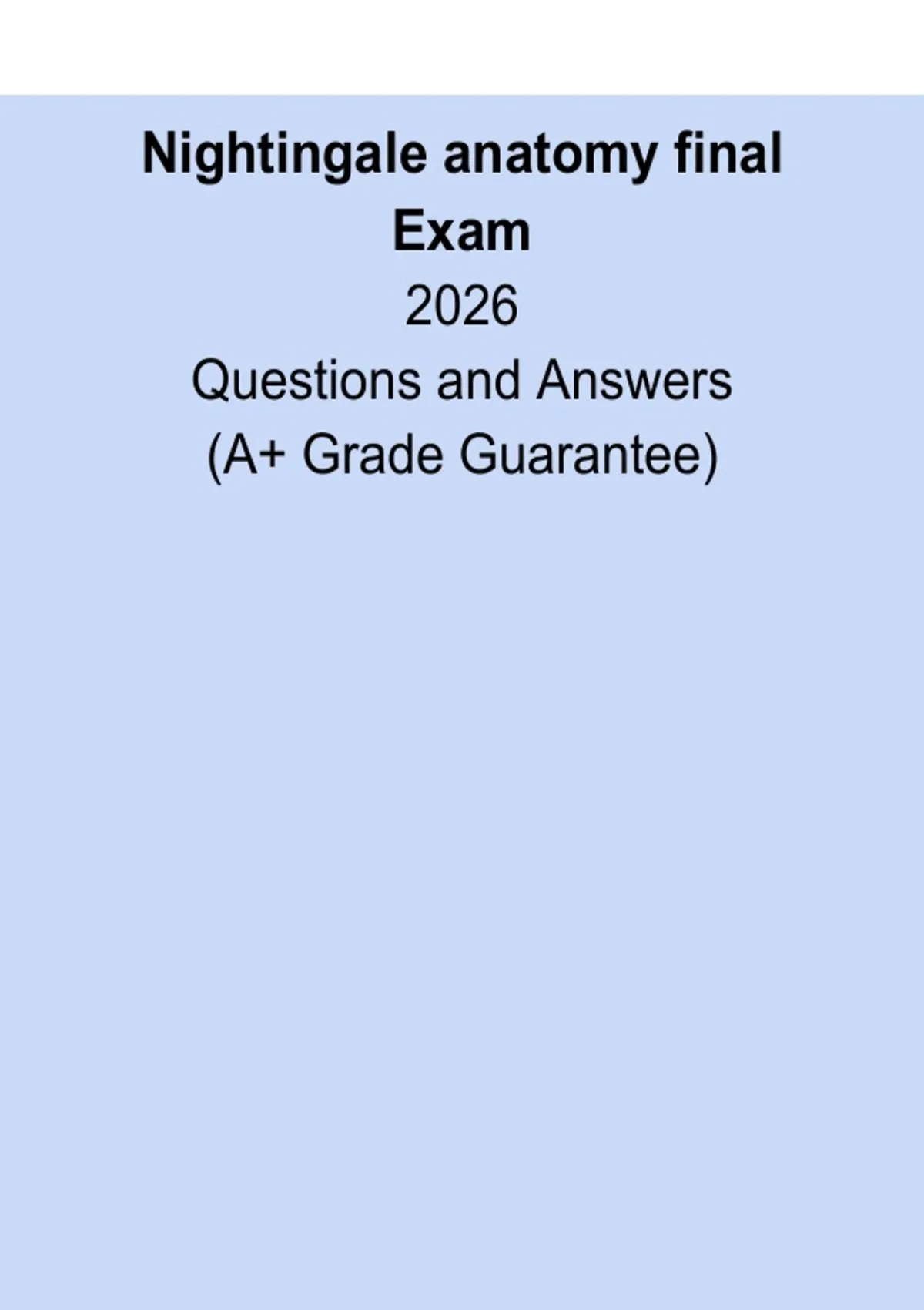 Nightingale Anatomy Final | Nursing Anatomy Exam Prep & Review Guide ...