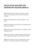 HUN 1201 ACTUAL EXAM SCRIPT 2026 QUESTIONS WITH SOLUTIONS GRADED A&plus;