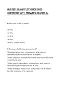 HUN 1201 EXAM STUDY GUIDE 2026 QUESTIONS WITH ANSWERS GRADED A&plus;