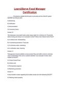 Learn2Serve Food Manager Certification Questions and Correct Answers &lpar;100&percnt; VERIFIED&rpar;&vert; 2026&sol;2027