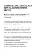 HURST PRACTICE EXAM 2 2026 ACTUAL EXAM SCRIPT FULL QUESTIONS AND VERIFIED SOLUTIONS