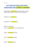 ACT ENGLISH EXAM 2026 WITH  QUESTIONS AND CORRECT ANSWERS 