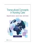 &sol;Test Bank Transcultural Concepts in Nursing Care Eighth Edition Margaret M&period; Andrews&comma; PhD&comma; RN&comma; Complete Verified Test Bank &vert;&vert; latest