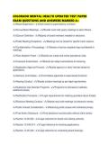 COLORADO MENTAL HEALTH UPDATED TEST PAPER EXAM QUESTIONS AND ANSWERS 