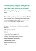 Traffic safety program &lpar;Army Motor Vehicles&rpar; exam with correct answers 