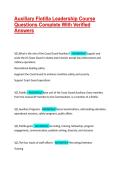 Auxiliary Flotilla Leadership Course Questions Complete With Verified Answers