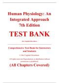 Complete Test Bank - Human Physiology&colon; An Integrated Approach&comma; 7th Edition &ndash; Dee Unglaub Silverthorn &ndash; ISBN 9780321981226 &lpar;All Chapters Covered 1&ndash;26&rpar;