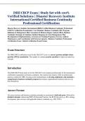 DRII CBCP Exam &vert; Study Set with 100&percnt;  Verified Solutions &vert; Disaster Recovery Institute  International Certified Business Continuity  Professional Certification 