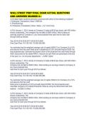 WALL STREET PREP FINAL EXAM ACTUAL QUESTIONS AND ANSWERS MARKED
