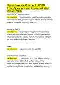 Illinois Juvenile Court Act - CCPO Exam Questions and Answers &lpar;Latest Update 2026&rpar;&period;docx