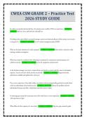 CWEA CSM GRADE 2 &ndash; Practice Test 2026 STUDY GUIDE