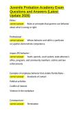 Juvenile Probation Academy Exam Questions and Answers &lpar;Latest Update 2026&rpar;&period;docx