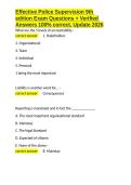 Effective Police Supervision 9th edition Exam Questions &plus; Verified Answers 100- correct&comma; Update 2026&period;docx