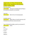 Supervision of Police Personnel 9th Edition Exam Questions and Answers &lpar;Latest Update 2026&rpar;&period;docx