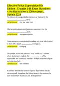 Effective Police Supervision 8th Edition - Chapter 1-16 Exam Questions &plus; Verified Answers 100- correct&comma; Update 2026&period;docx