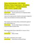 Police Administration 10th Edition&comma; Effective Police Supervision - 9th edition Exam Questions &plus; Verified Answers 100- correct&comma; Update 2026&period;docx
