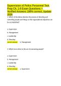 Supervision of Police Personnel Test Prep Ch&period; 1-9 Exam Questions &plus; Verified Answers 100- correct&comma; Update 2026&period;docx