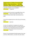Supervision of Police Personnel 8th Edition Exam Questions &plus; Verified Answers 100- correct&comma; Update 2026&period;docx