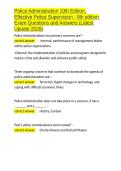 Police Administration 10th Edition&comma; Effective Police Supervision - 9th edition Exam Questions and Answers &lpar;Latest Update 2026&rpar;&period;docx