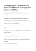 Building Inspector Certification Exam  Questions and Correct Answers &lpar;Verified  Answers&rpar; 2026 Q&A 