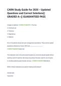 CARN Study Guide for 2026 &ndash; Updated  Questions and Correct Solutions&vert;&vert;  GRADED A&plus;&vert;&vert; GUARANTEED PASS 