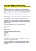 CANFITPRO PERSONAL TRAINING SPECIALIST EVALUATION TEST QUESTIONS AND ANSWERS