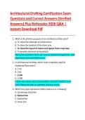 Architectural Drafting Certification Exam  Questions and Correct Answers &lpar;Verified  Answers&rpar; Plus Rationales 2026 Q&A &vert;  Instant Download Pdf 