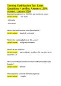 Tanning Certification Test Exam Questions &plus; Verified Answers 100- correct&comma; Update 2026&period;docx