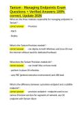 Tanium - Managing Endpoints Exam Questions &plus; Verified Answers 100- correct&comma; Update 2026&period;docx