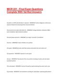 MICR 221 - Final Exam Questions Complete With Verified Answers