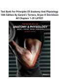 Test Bank For Principles of Anatomy and Physiology 16th Edition By Gerard J Tortora&comma; Bryan H Derrickson All Chapters 1-29 LATEST