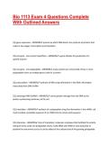 Bio 1113 Exam 4 Questions Complete With Outlined Answers