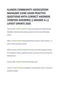ILLINOIS COMMUNITY ASSOCIATION  MANAGER &lpar;CAM&rpar; EXAM PRACTICE  QUESTIONS WITH CORRECT ANSWERS  &lpar;VERIFIED ANSWERS&rpar; &vert;&vert; GRADED A&plus;&vert;&vert;  LATEST UPDATE 2026 