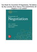 Test Bank For Essentials of Negotiation&comma; 7th Edition by Roy Lewicki&comma; Bruce Barry&vert; 978-1260399455&vert; All Chapters 1-12&vert; LATEST