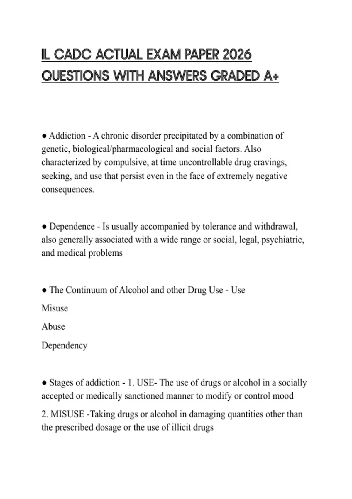 IL CADC ACTUAL EXAM PAPER 2026 QUESTIONS WITH ANSWERS GRADED A+ - IL ...