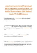 Associate Environmental Professional  NREP Certification Exam Questions And  Verified Answers Latest 2026 Update &vert;  Graded A&plus; &vert; 100&percnt; Success 